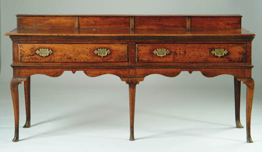 Appraisal: FINE OAK OPEN LOW WELSH DRESSER The stepped top having