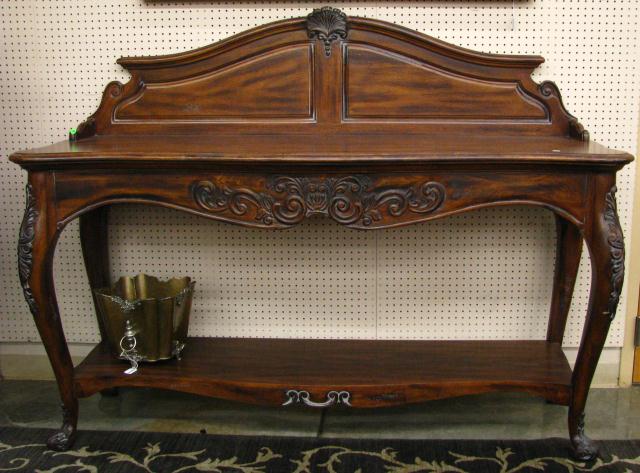 Appraisal: Hickory White Walnut Carved Console Table with carved feet knees