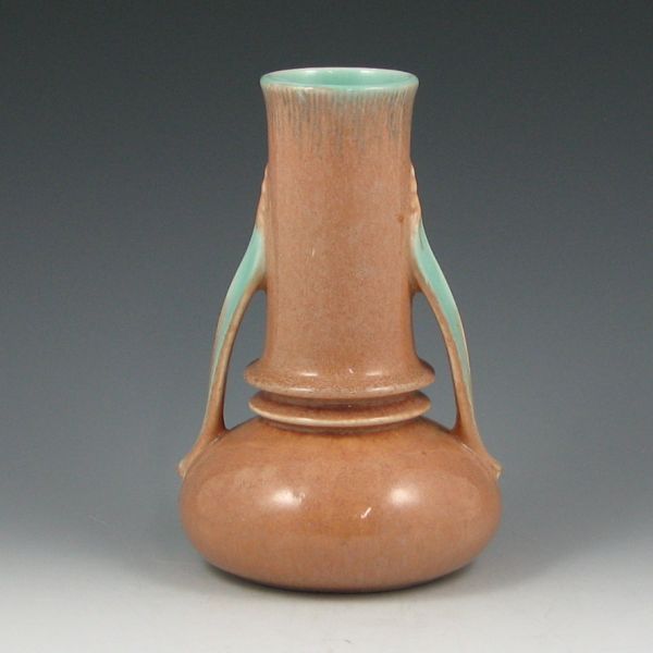 Appraisal: Roseville Orian handled - vase in brown with light green