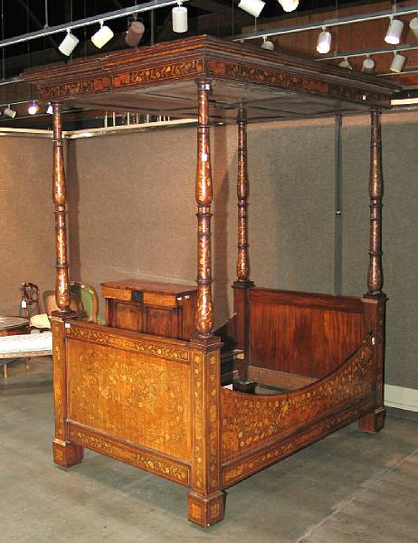 Appraisal: A Dutch Neoclassical marquetry inlaid walnut bed mid th century