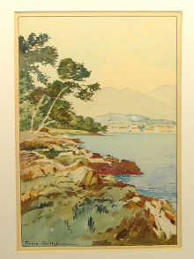 Appraisal: A watercolour on paper of the south of France by