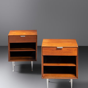 Appraisal: George Nelson Associates American - Pair of Thin Edge NightstandsHerman