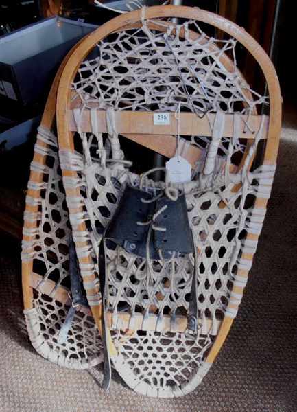 Appraisal: PAIR OF WOODEN SNOW SHOES