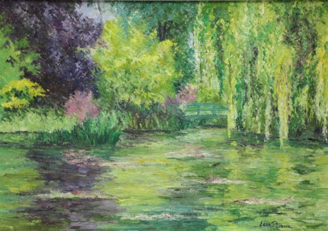 Appraisal: PISSARRO Lelia Oil on Canvas Monet's Garden Le Jardin de