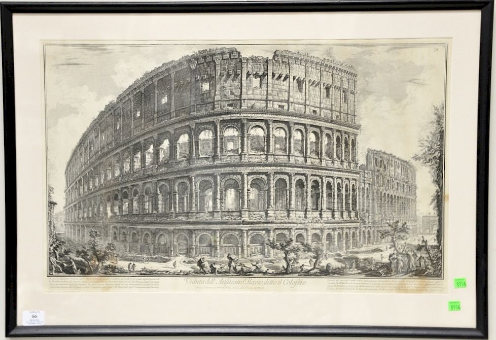 Appraisal: Giovanni Battista Piranesi engraving Veduta dell Anfiteatro Flavio detto il