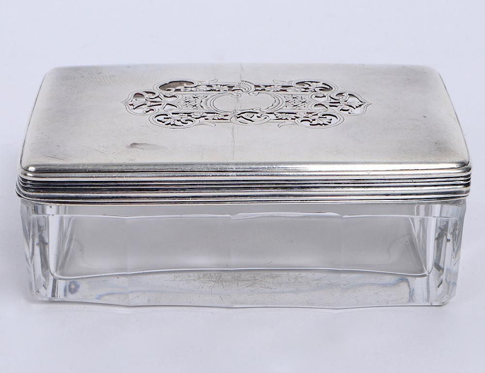 Appraisal: RUSSIAN SILVER AND GLASS DRESSING BOX Late th Early th