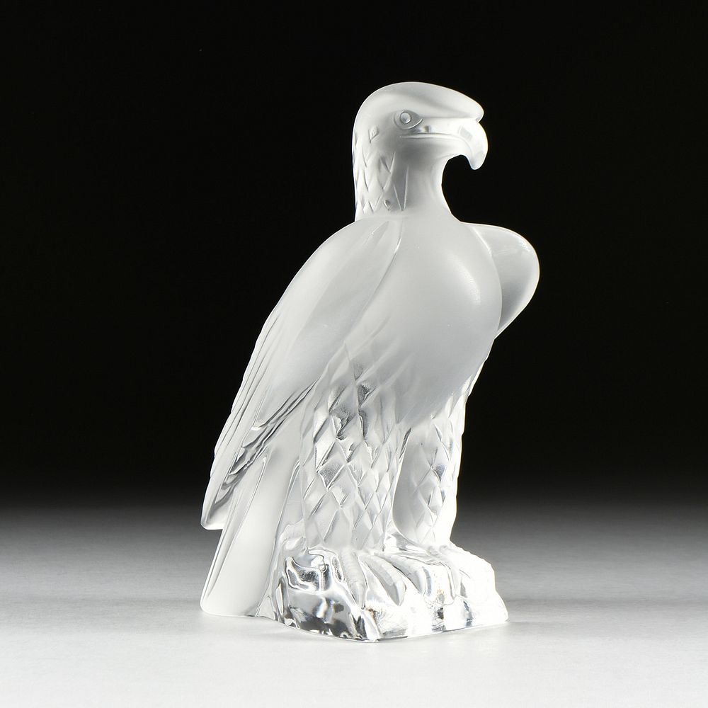 Appraisal: A LALIQUE CRYSTAL LIBERTY EAGLE ENGRAVED SIGNATURE LATE TH CENTURY