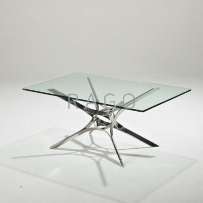 Appraisal: ROGER SRUNGER DUNBAR Coffee table Berne IN s Polished stainless