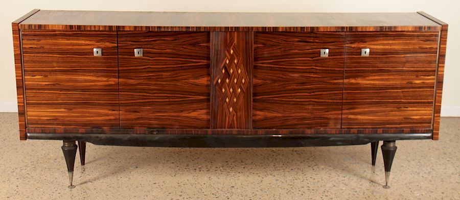 Appraisal: MID CENTURY MODERN MACASSAR SIDEBOARD C A mid century modern