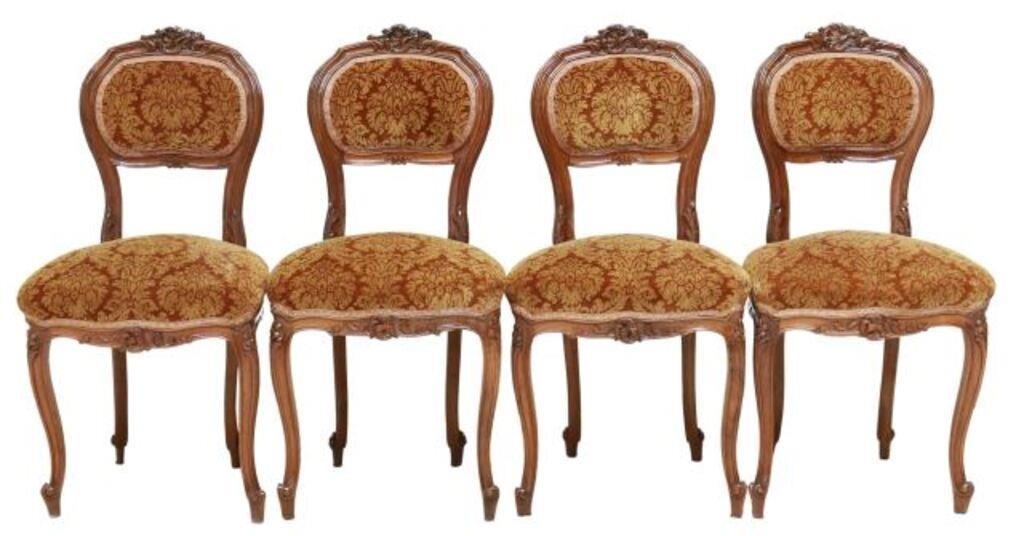 Appraisal: lot of Italian Louis XV style side chairs th c