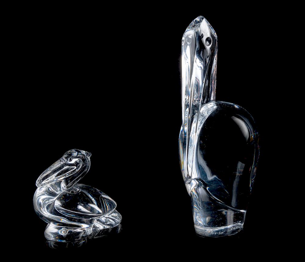 Appraisal: A Baccarat Glass Pelican Figure together with A Baccarat Glass