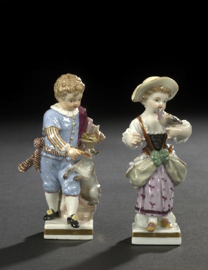 Appraisal: Diminutive Pair of Meissen Porcelain Children fourth quarter th century