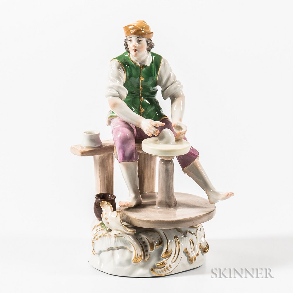 Appraisal: Meissen Porcelain Figure of a Potter Meissen Porcelain Figure of