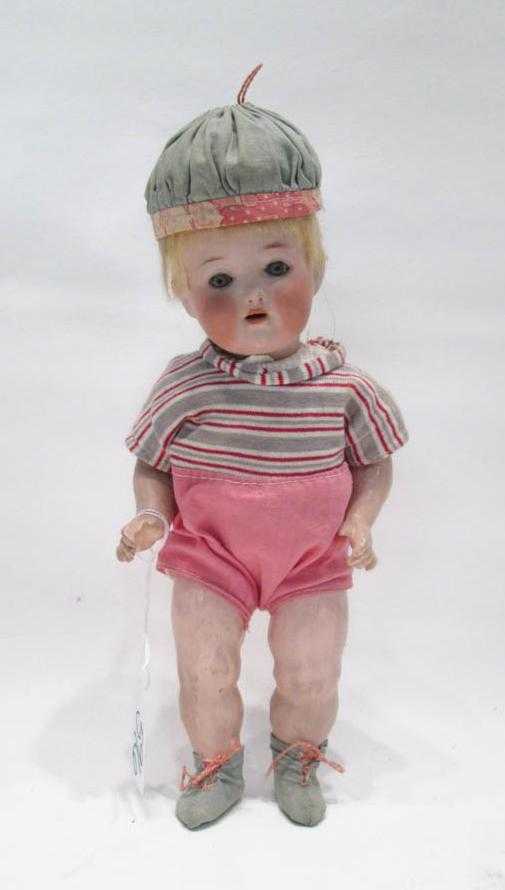 Appraisal: HEUBACH KOPPELSDORF BISQUE SOCKET HEAD BOY DOLL blue sleep eyes