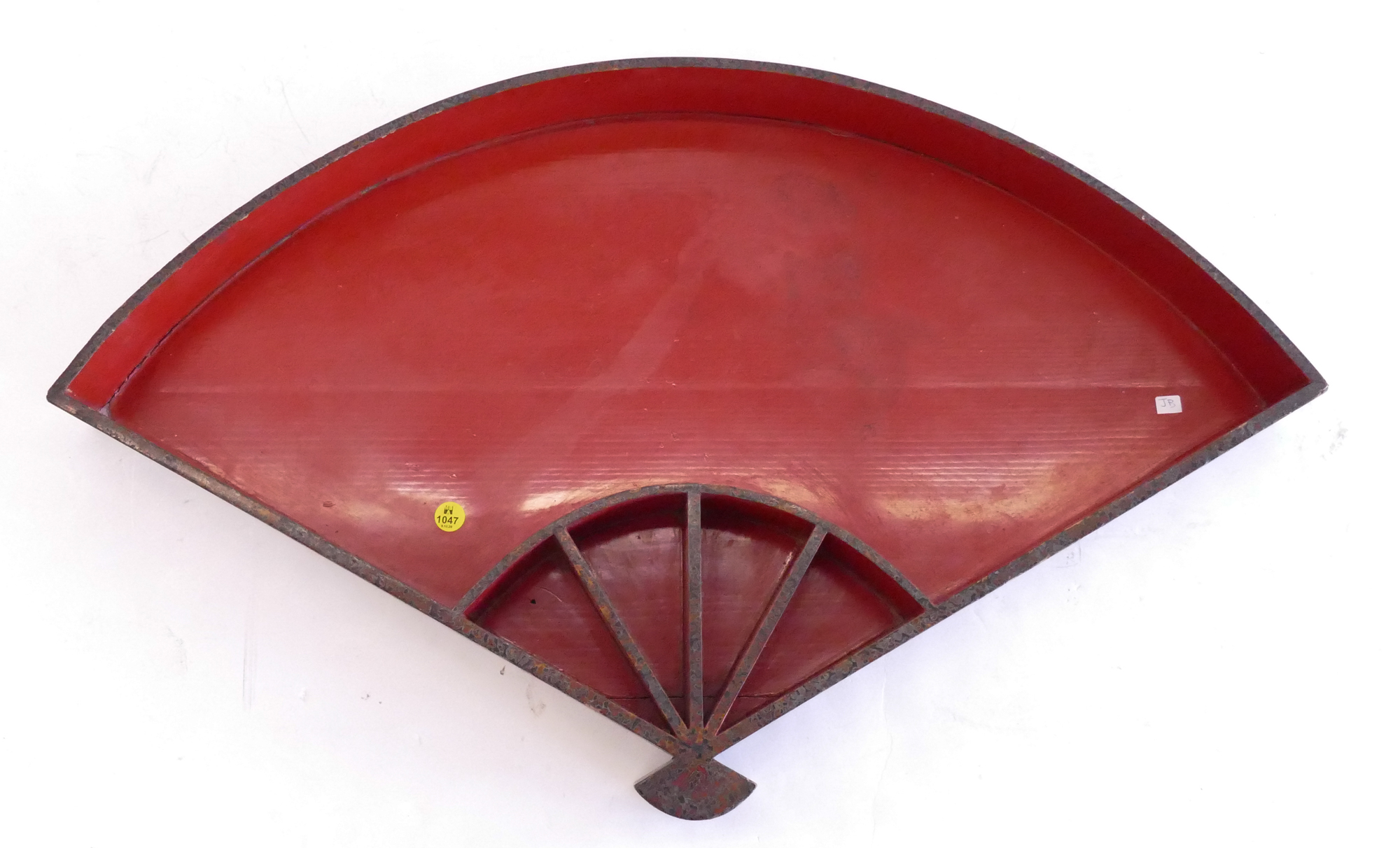 Appraisal: Japanese Meiji Lacquered Fan Tray- x ''