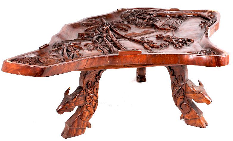 Appraisal: Hand Carved Vietnamese Coffee Table For your consideration is this