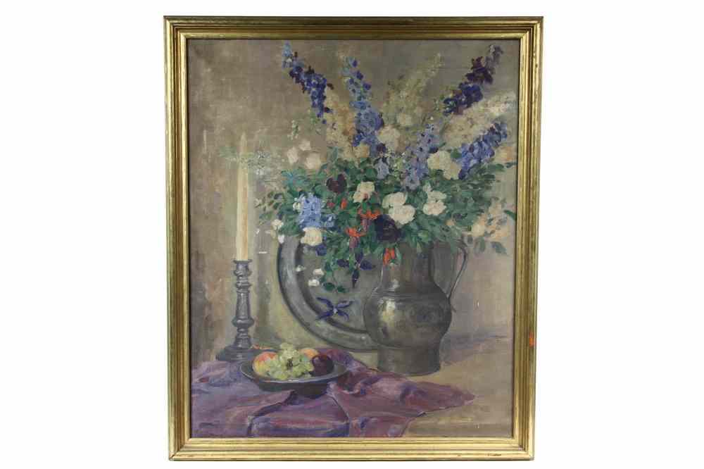 Appraisal: OOC - Arts Crafts Era Floral Still Life signed 'Robt