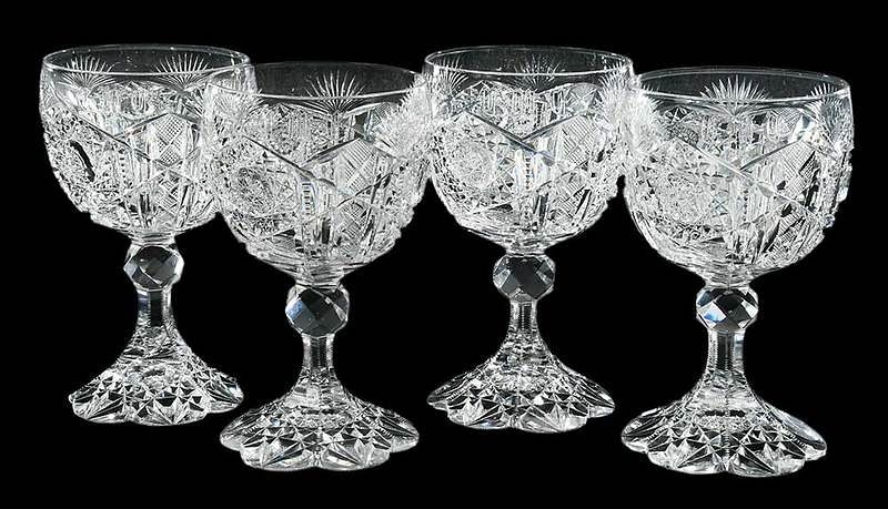 Appraisal: Four American Brilliant Period Libbey Stemware comprising four - in