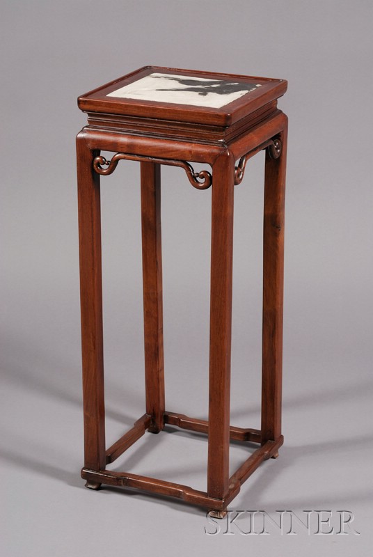 Appraisal: Rosewood Stand China th th century shadow marble top x