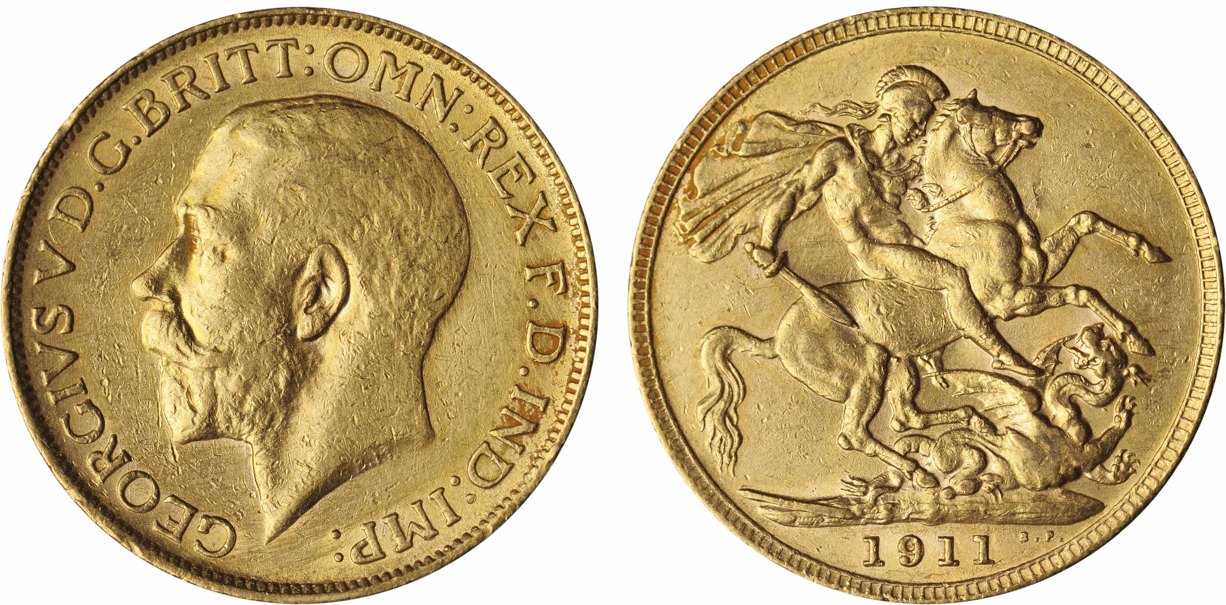 Appraisal: Great Britain George V Sovereign KM- Only the lightest wear