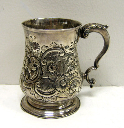 Appraisal: CHARLES WRIGHT LONDON George III silver cup baluster on spreading