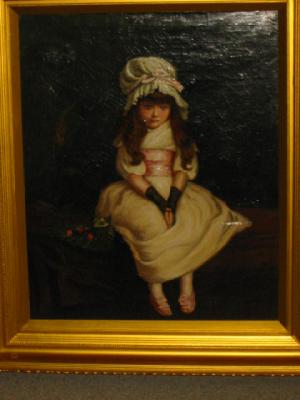 Appraisal: ENGLISH SCHOOL th Century Portrait of a Young Girl seated