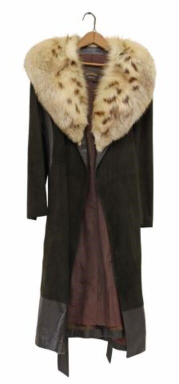 Appraisal: Vintage lady's leather and Canadian lynx fur coat Davidson's Furs