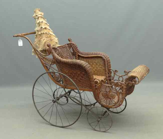 Appraisal: th c wicker carriage '' W