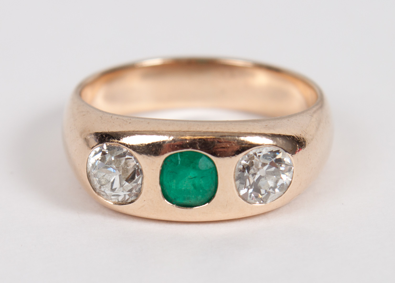 Appraisal: Lady's K gold diamond emerald ring size g