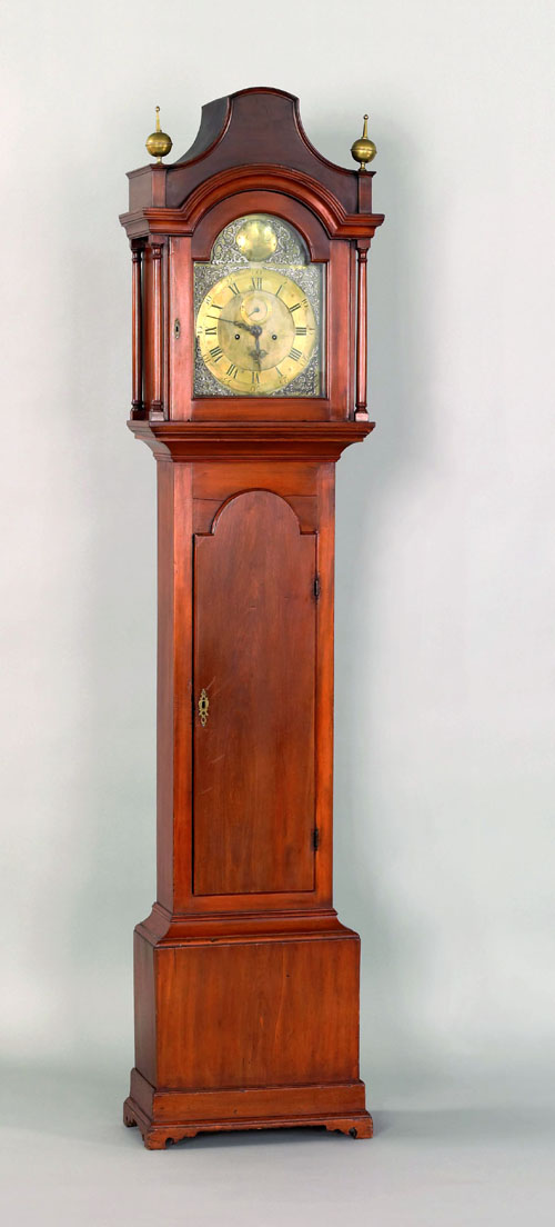 Appraisal: Rare New Jersey gumwood tall case clock ca with a