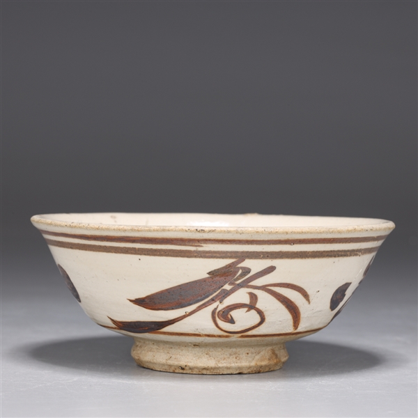 Appraisal: Chinese Song Dynasty Taizhou glazed ceramic bowl with foliate design