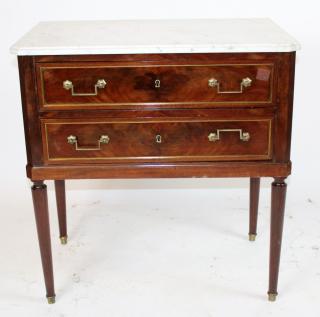 Appraisal: French Louis XVI drawer commode with marble French Louis XVI