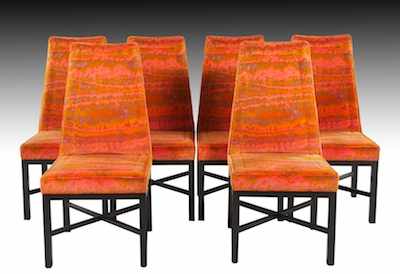 Appraisal: Six Armless Dining Chairs Made by Dunbar Designed by Edward