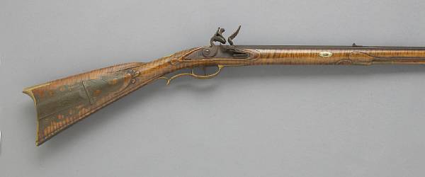 Appraisal: A contemporary American full-stocked flintlock rifle by William Buchele The