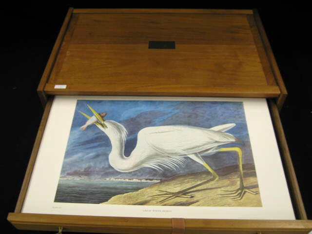 Appraisal: J J Audubon Collection in Custom Wooden Cabinet by New