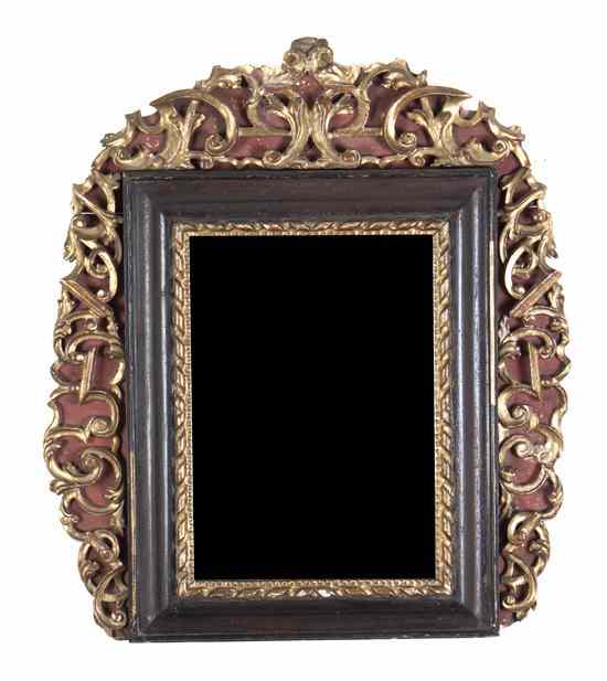 Appraisal: An Italian Painted and Parcel Gilt Mirror th century the