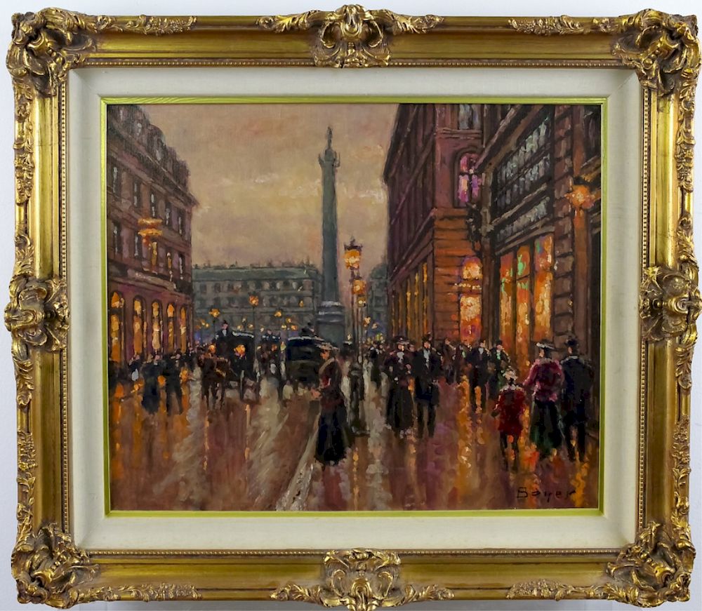 Appraisal: Jean Boyer b Parisian Street Scene Painting Jean Boyer born