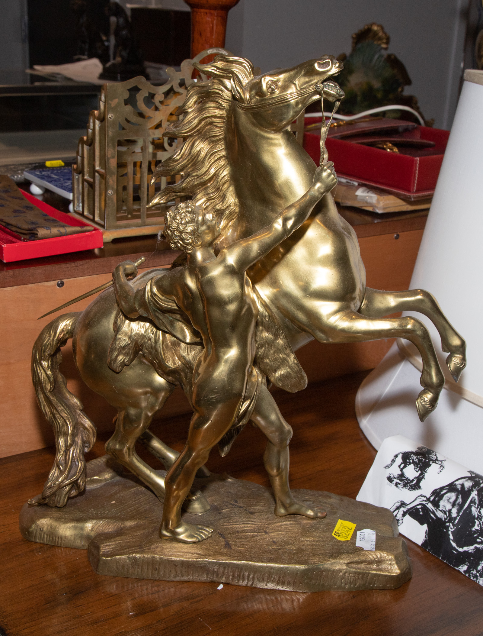 Appraisal: AFTER G COUSTOU CHEVAL DE MARLY GILT BRONZE th century