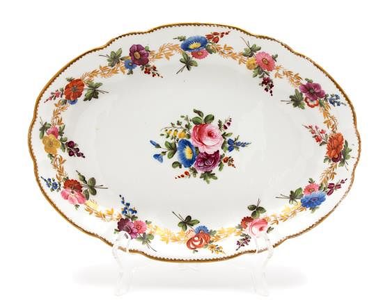 Appraisal: An English Porcelain Oval Dish Length inches An English Porcelain