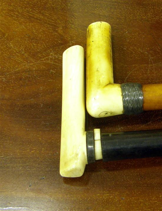 Appraisal: AN IVORY HANDLED WALKING STICK - in long and a