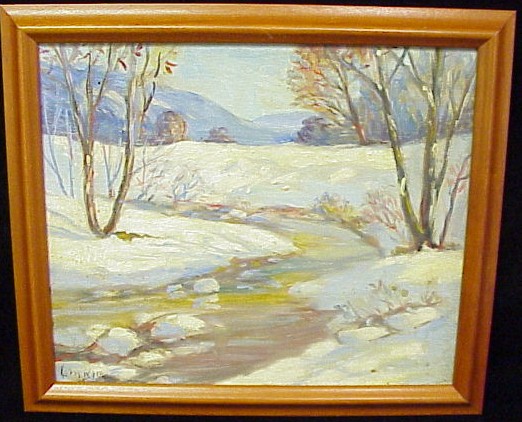 Appraisal: Louise Mary Kamp American - Winter landscape Oil on board