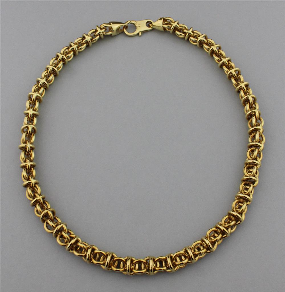 Appraisal: K YELLOW GOLD ITALIAN LINK NECKLACE the Italian gold link