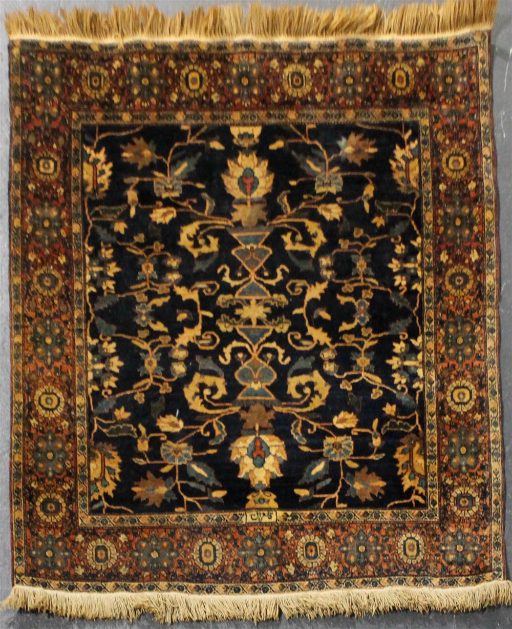 Appraisal: SEMI ANTIQUE SAROUK WOOL RUG SIGNED the intertwining floral design