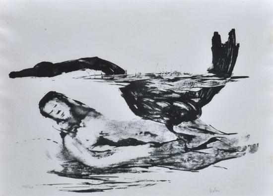 Appraisal: SIDNEY NOLAN - Leda and the Swan lithograph x cm