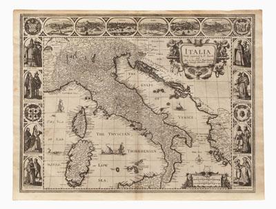 Appraisal: John Speed map of Italy quot Italia Newly Augmented by