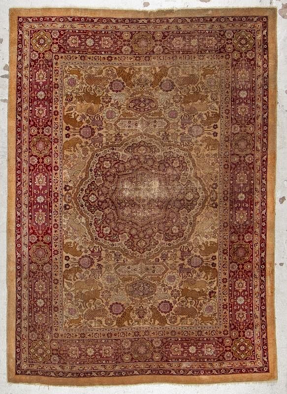 Appraisal: Antique Agra Rug India ' '' x ' '' Antique