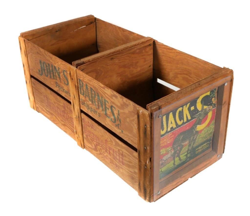 Appraisal: PLANT CITY S FRUIT CRATE JACK-S Vintage circa s wood