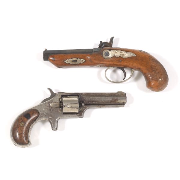 Appraisal: REMINGTON SMOOT AND SPANISH COPY OF DERRINGER long for smoot