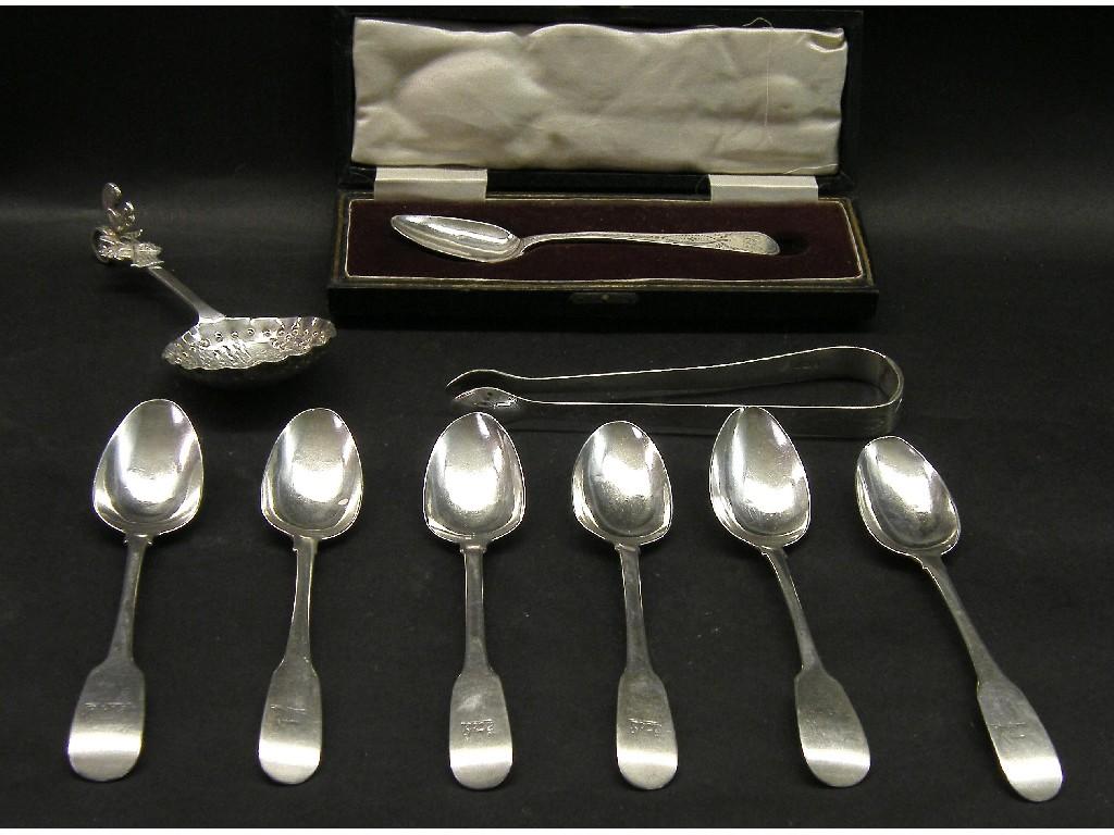 Appraisal: Matched set of six antique Irish silver teaspoons with a