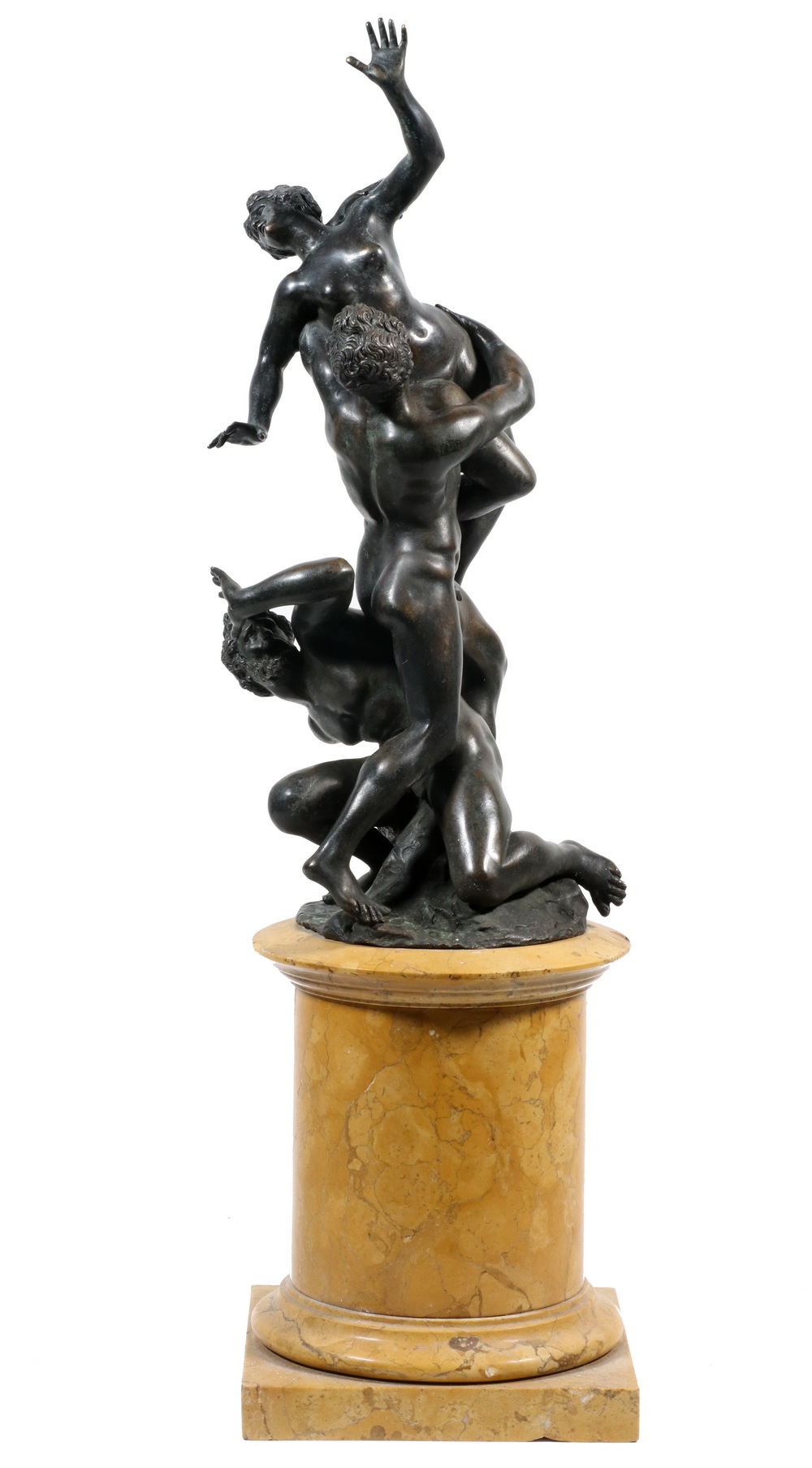 Appraisal: GRAND TOUR BRONZE GROUP OF THREE FIGURES AFTER GIAMBOLA The